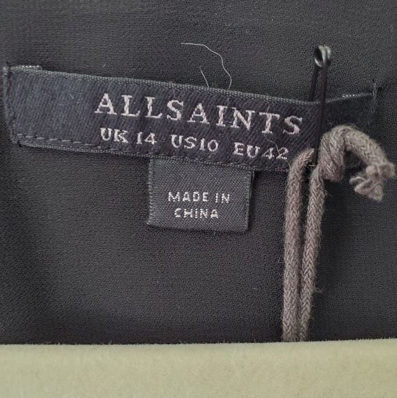 AllSaints Black ‘Avery’ dress with short sleeves Size:10 - Picture 6 of 15